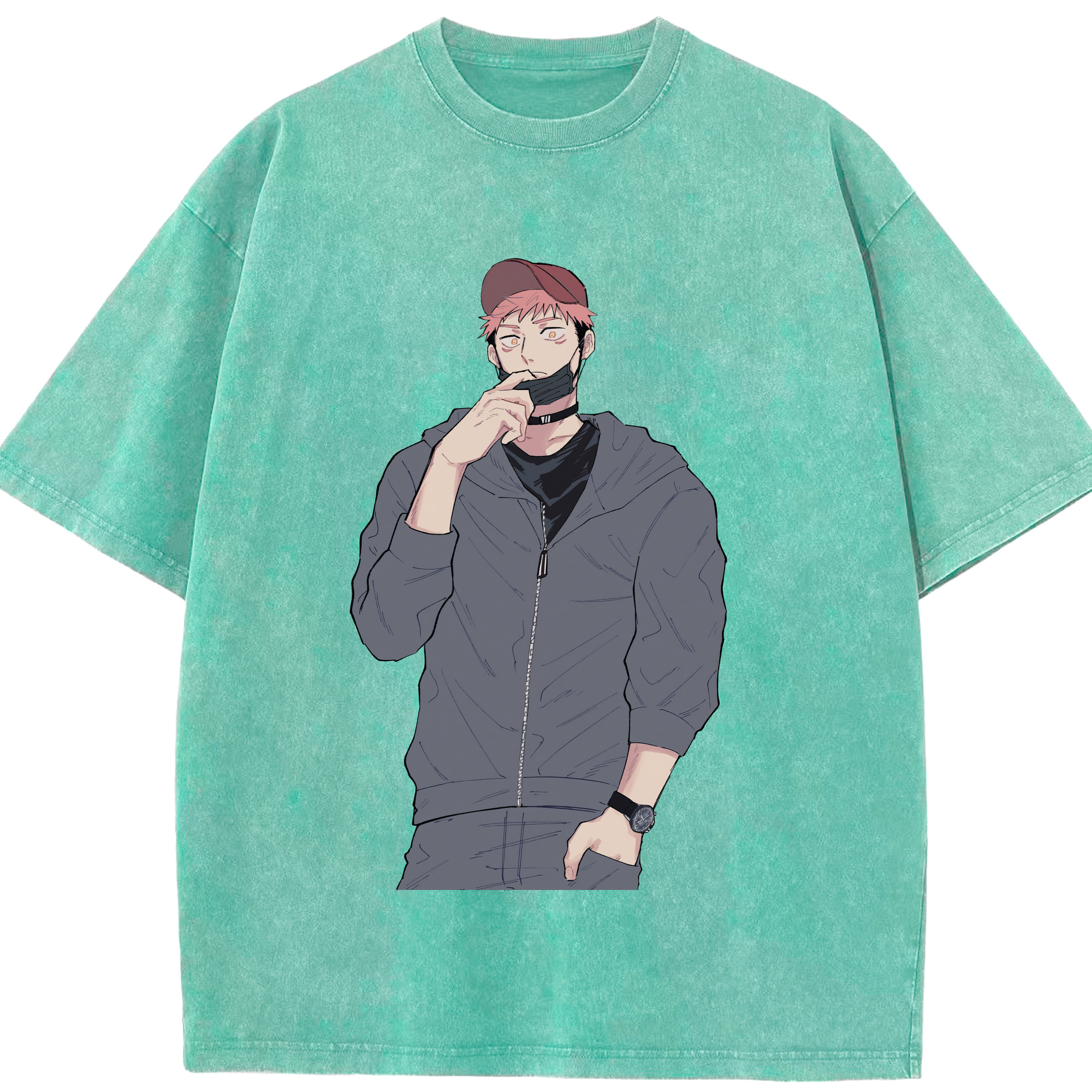 （画像用） 呪術廻戦 Jujutsu Kaisen 綿100% ヴィンテージ風 半袖Tシャツ（フロントプリント）